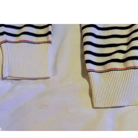 J CREW Men’s - White Black - Striped V Neck Sweater Size Small - EUC - Picture 3 of 4